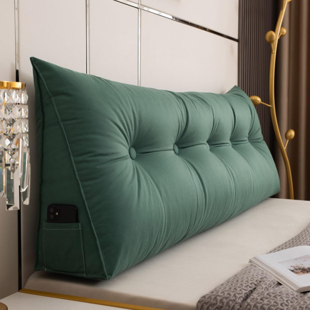 NASFH 大型読書用枕 三角形 200*20*50 ベッドウェッジ枕 背もたれ用